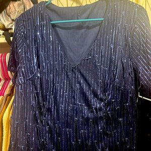 Dark blue sequin dress